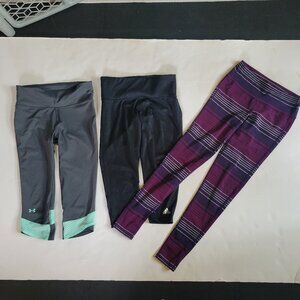 Lot Bundle of 3 Athletic Leggings Various Brands - Size Small